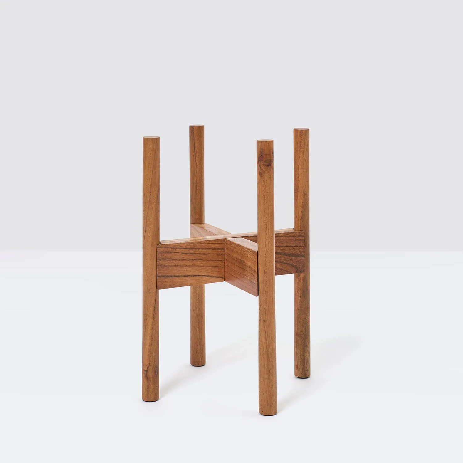 A wooden plant stand